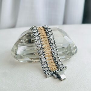 Stella & Dot Crystal Statement Bracelet | Rhinestone Cuff | Glam Jewelry ✨